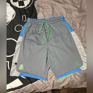 Jordan Spike Lee Edition Gray and Blue Athletic Shorts